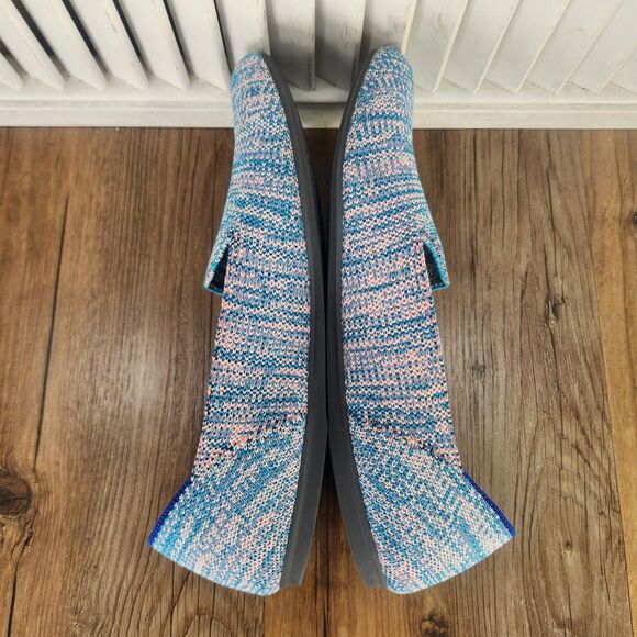 Rothy's The Loafer Womens Sz 7.5 Turquoise Melange Knit Flats Slip On Shoes Low - Picture 5 of 9